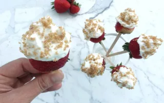 The Kitchen Doesn't Bite Strawberry Cheese Cake Lollipops
