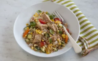 The Kitchen Doesn't Bite Farro Summer Salad With Tuna