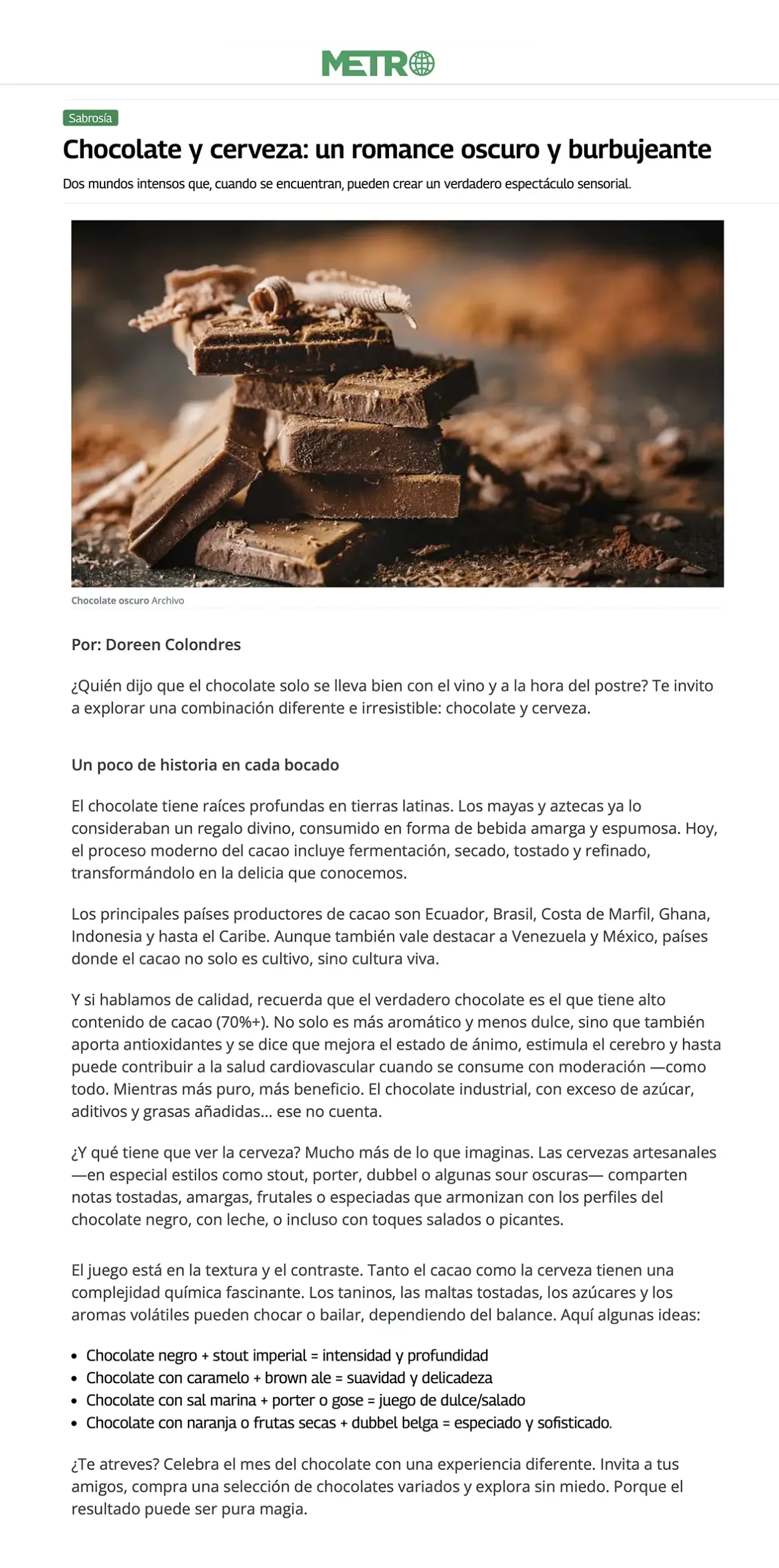 the kitchen doesnt bite chocolate y cerveza