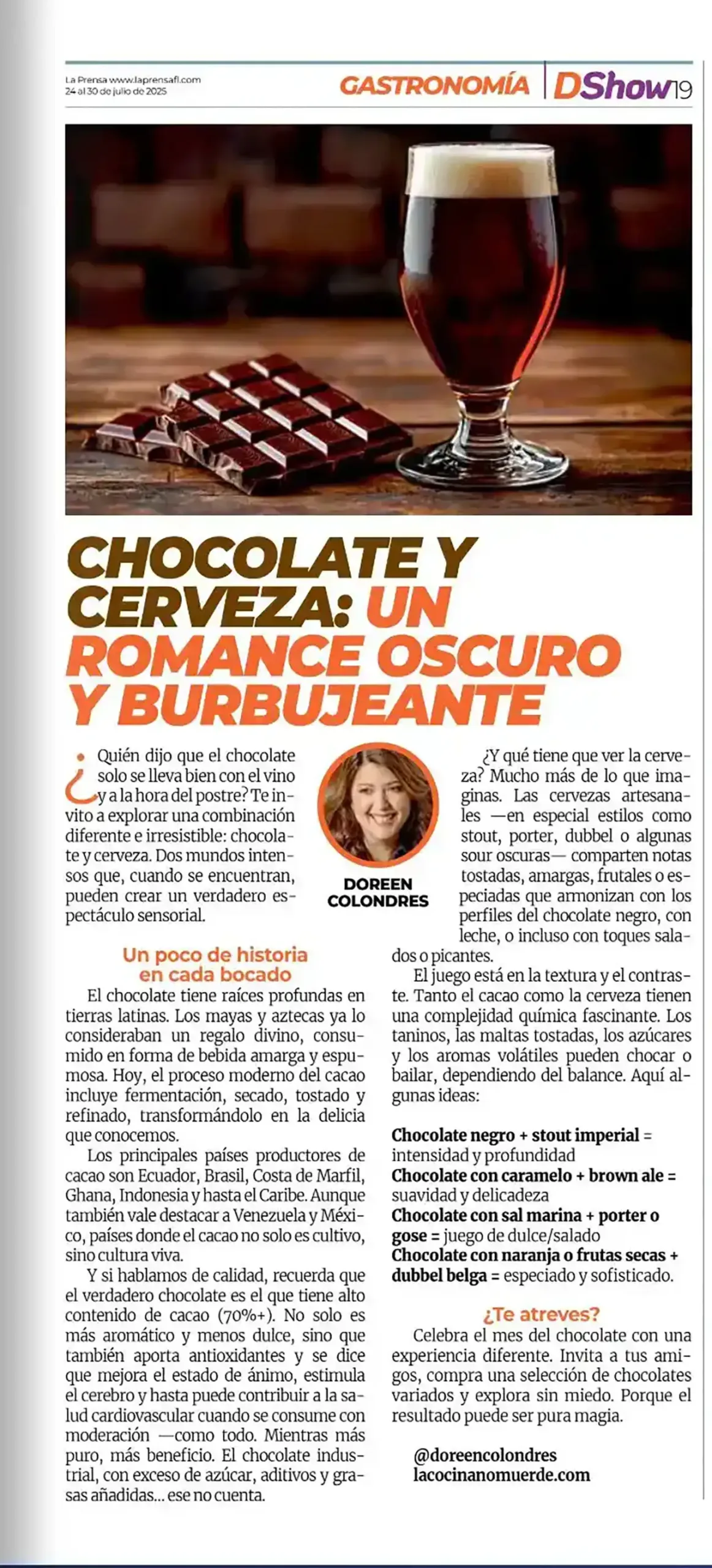 the kitchen doesnt bite chocolate y cerveza